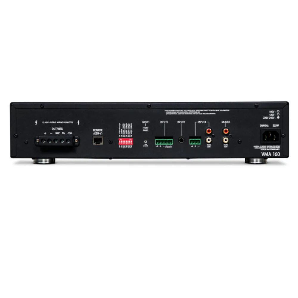 JBL JBL VMA 160 - Jednokanałowy wzmacniacz miksujący, 5 x wejście, 70V/100V, odtwarzacz USB/Bluetooth - zdjecie 2