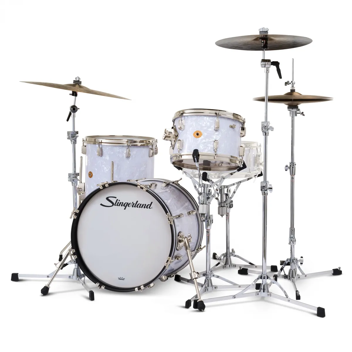 Slingerland Drums Company Slingerland Radio King 18,12,14 White Marine Pearl perkusja shell - zdjecie 2