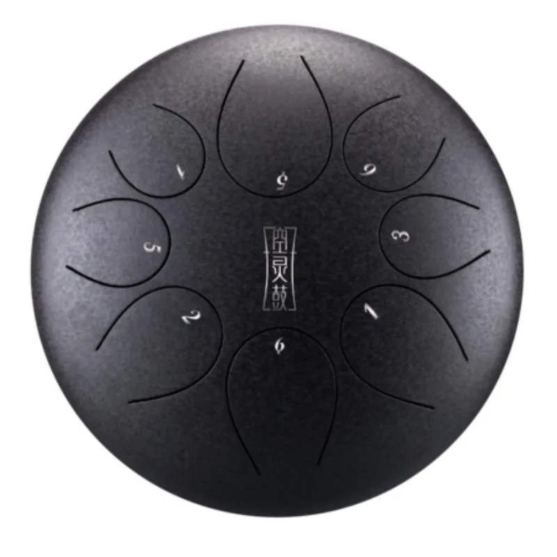 Hluru Hluru TY8-12-Charcoal Round tongue drum 12" 8 ton