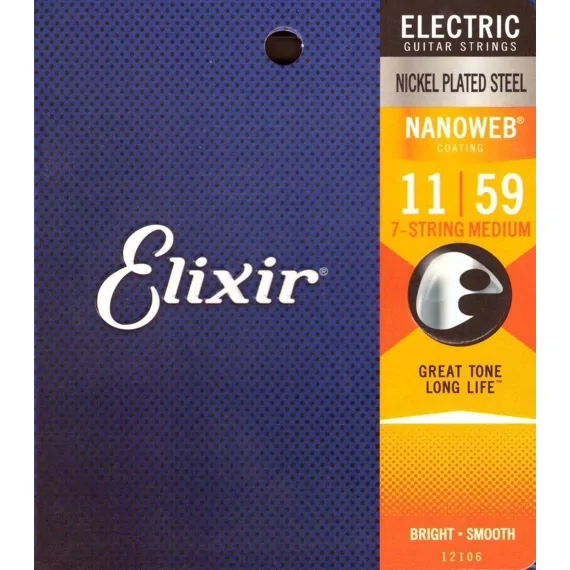 ELIXIR Elixir Nanoweb 11-59 Struny gitary elektrycznej 7-strunowej siódemki