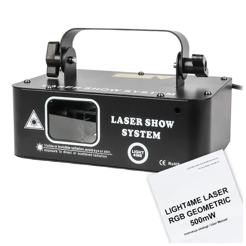  LIGHT4ME LASER RGB GEOMETRIC 500mW projektor laserowy rzutnik sceniczny skaner dyskotekowy - zdjecie 5