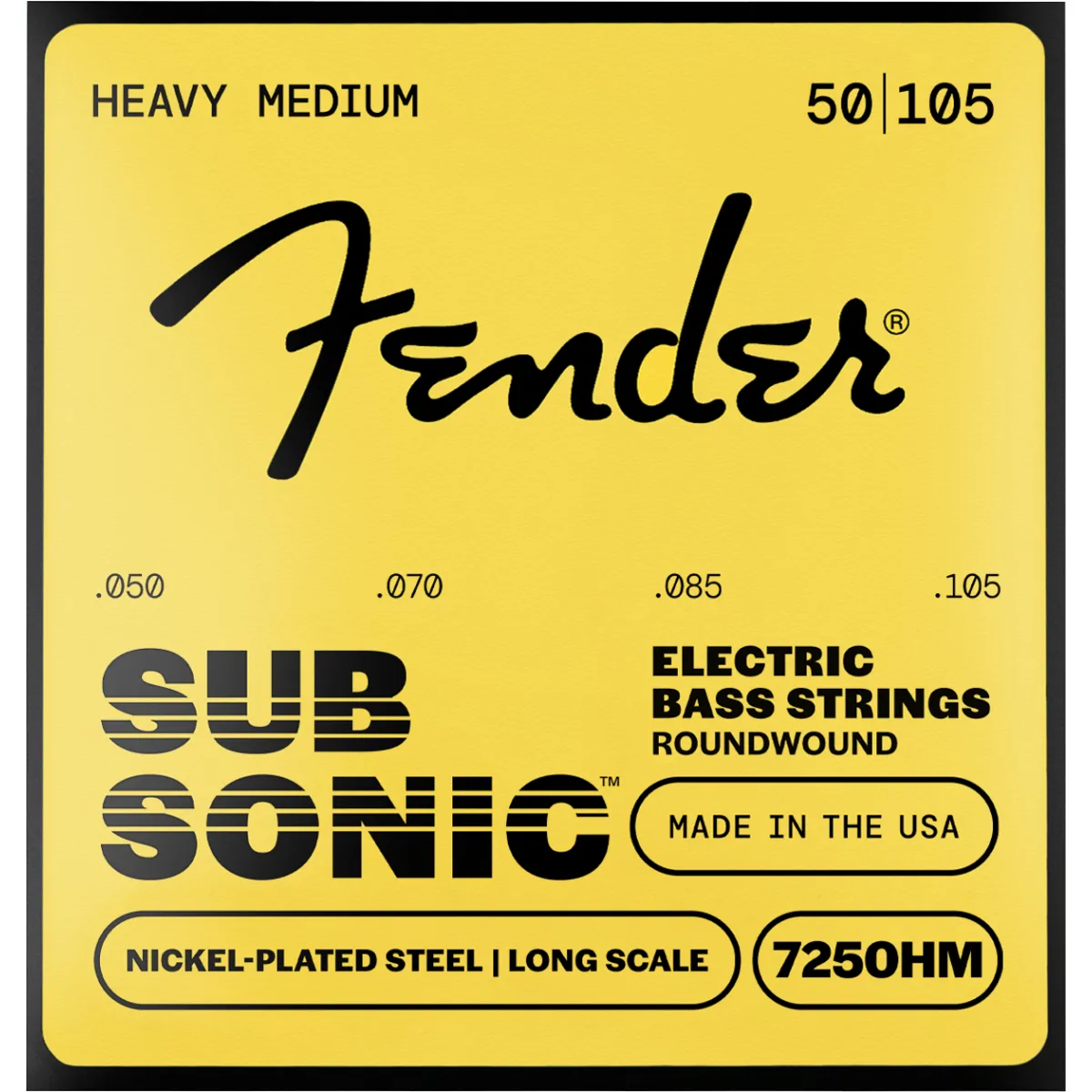 FENDER Fender SubSonic 7250HM Bass Strings Nickel-Plated Steel Long Scale 50-105
