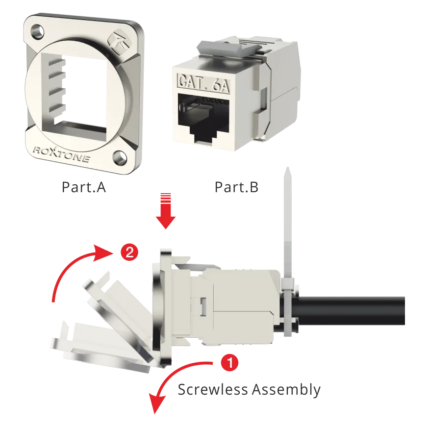 Roxtone Roxtone RAD-C6A-IDC RJ45 CAT6 gniazdo Ethernet - zdjecie 4