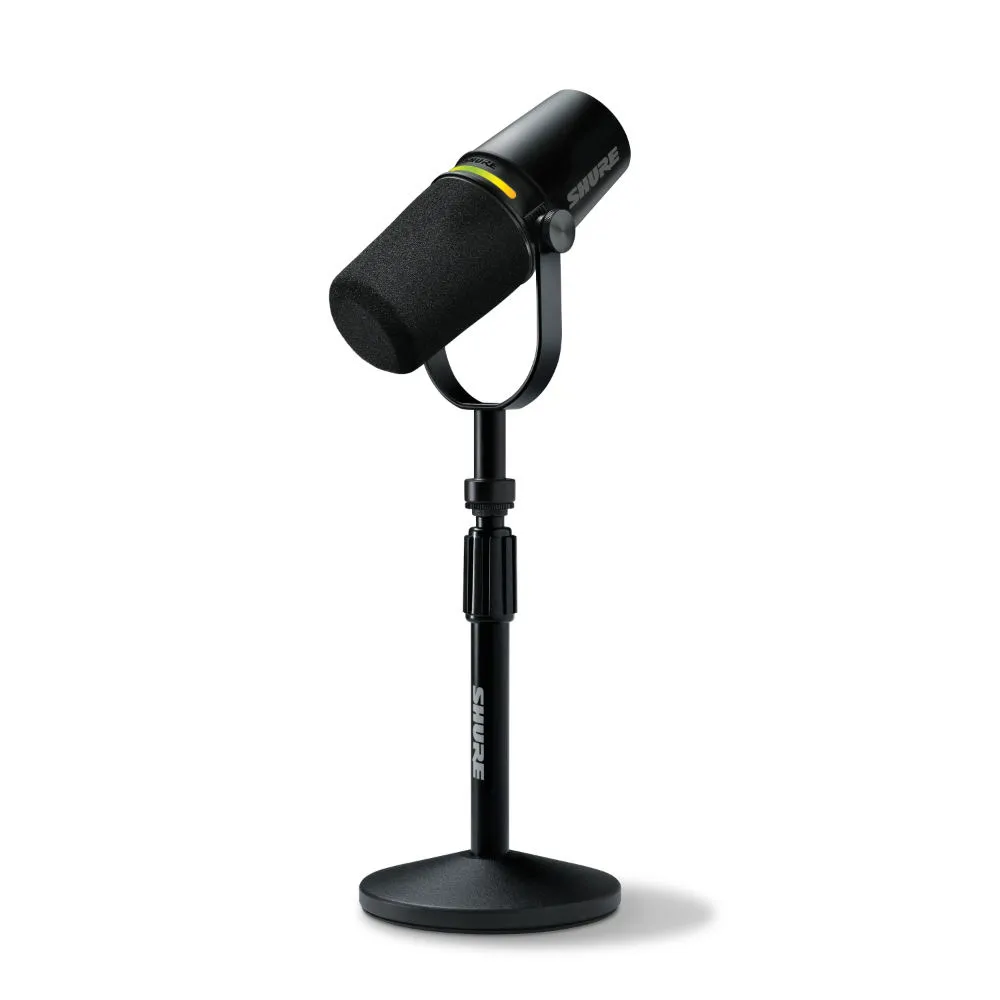 SHURE Shure MV7+-K-BNDL - Mikrofon lektorski/wokalny ze złączem XLR/USB-C Czarny + statyw biurkowy GATOR