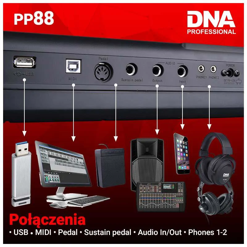 DNA DNA PP 88 pianino cyfrowe pełnowymiarowe keyboard - zdjecie 10