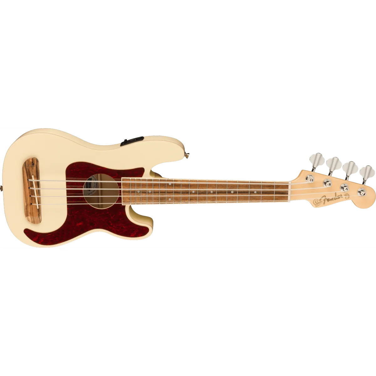 FENDER Fender Fullerton Precision Bass Uke Walnut Fingerboard Tortoiseshell Pickguard Olympic White - zdjecie 3