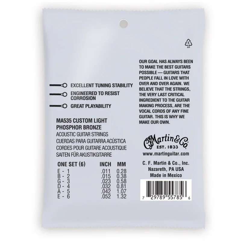 MARTIN Martin MA535 Authentic 11-52 phosphor bronze struny akustyczne - zdjecie 2