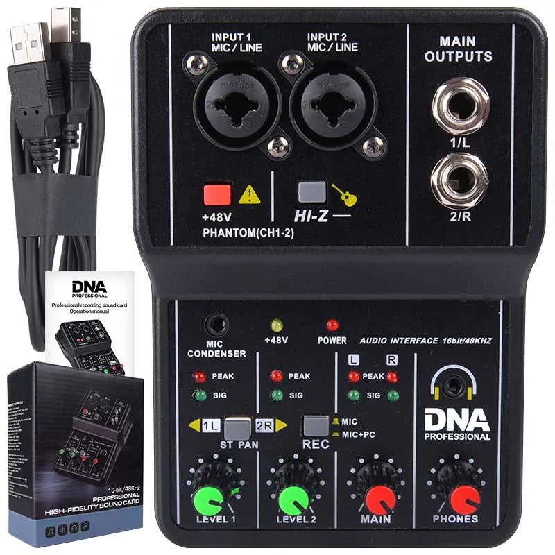 DNA DNA MIX 2 mikser analogowy 2-kanałowy Hi-Z interfejs audio USB