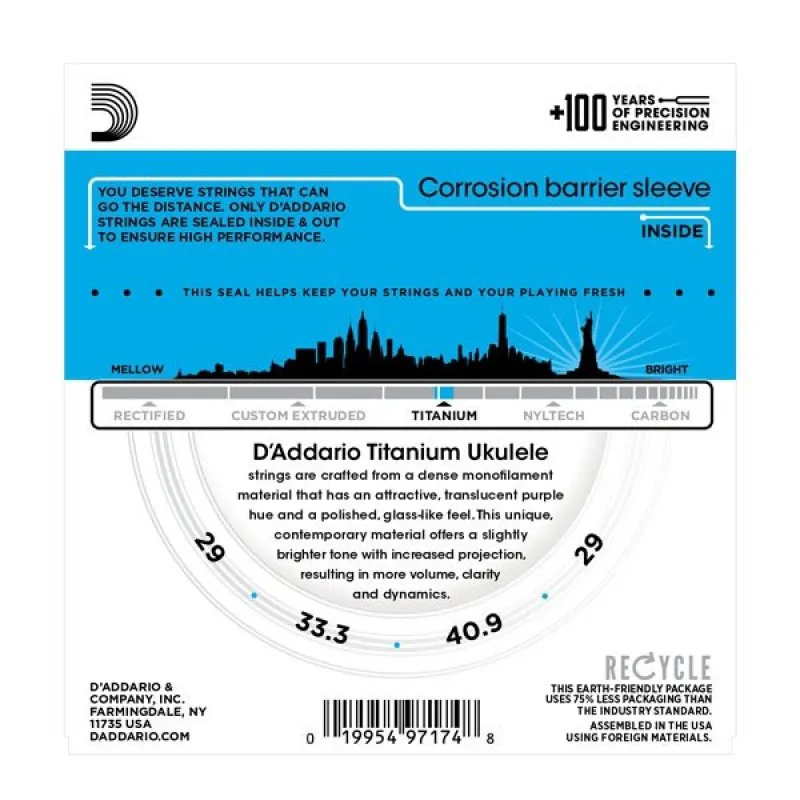 D'ADDARIO D'Addario EJ87T struny do ukulele tenorowego - zdjecie 3