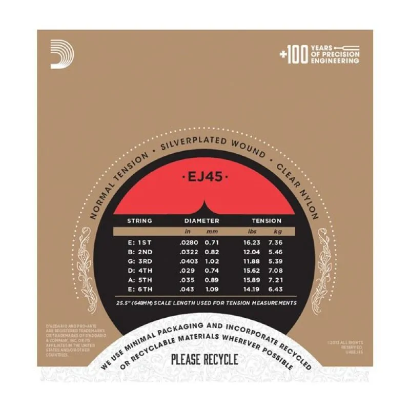 D'ADDARIO D'Addario EJ45 - Pro-Arte, normalny naciąg - zdjecie 3