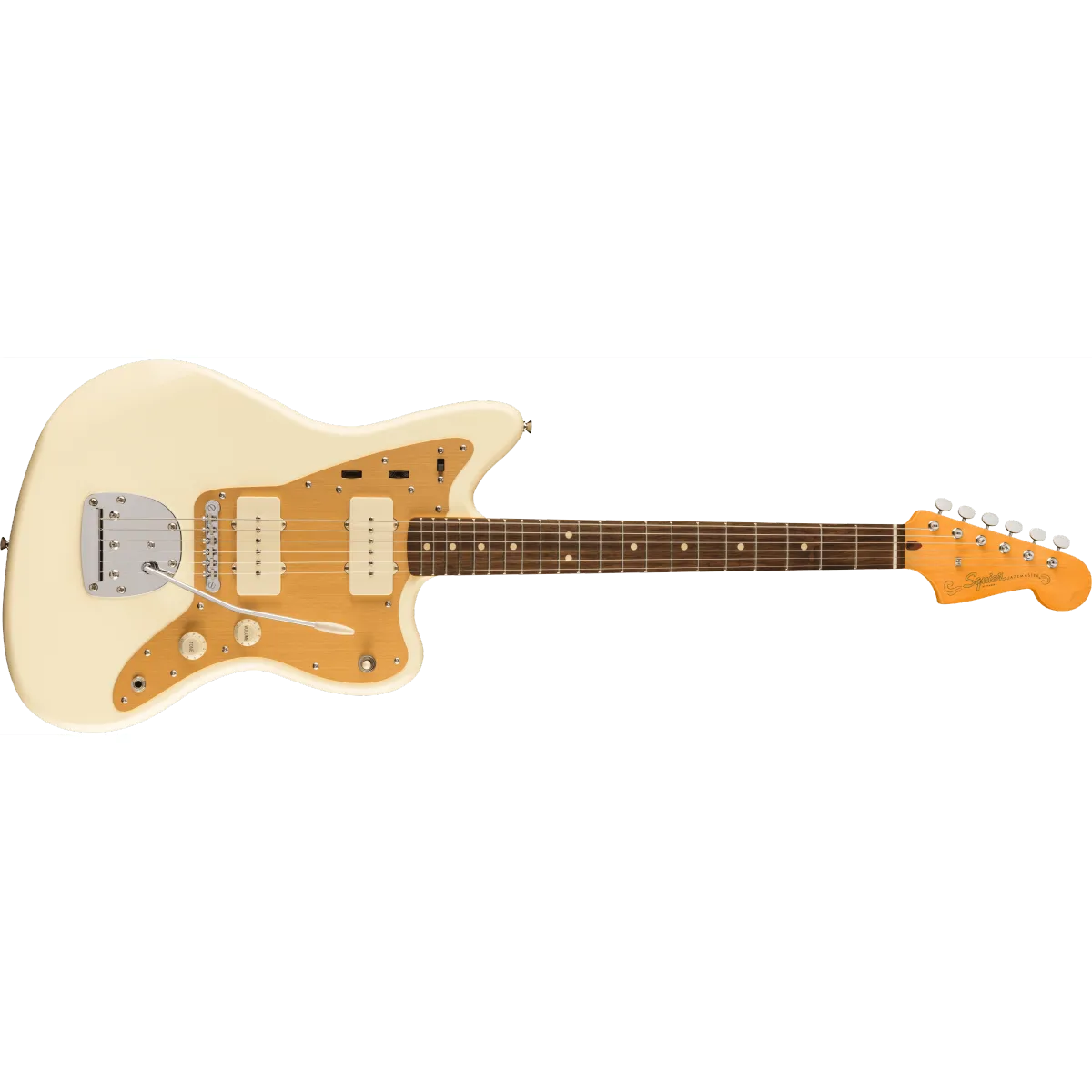 Squier Squier J Mascis Jazzmaster Laurel Fingerboard Gold Anodized Pickguard Vintage White
