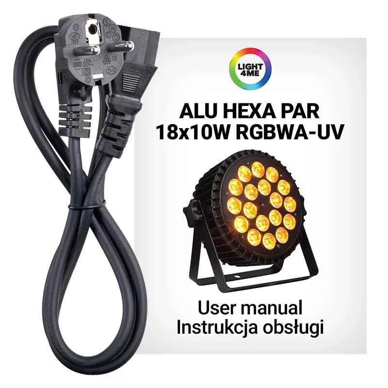LIGHT4ME LIGHT4ME ALU QUAD PAR 18x6W RGBW reflektor sceniczny LED - zdjecie 8