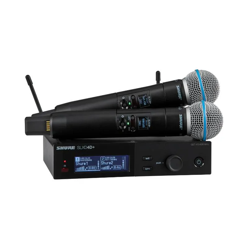 SHURE Shure SLXD24D+E/B58-G65 - Podwójny cyfrowy system bezprzewodowy z dwoma nadajnikami/mikrofonami "do ręki