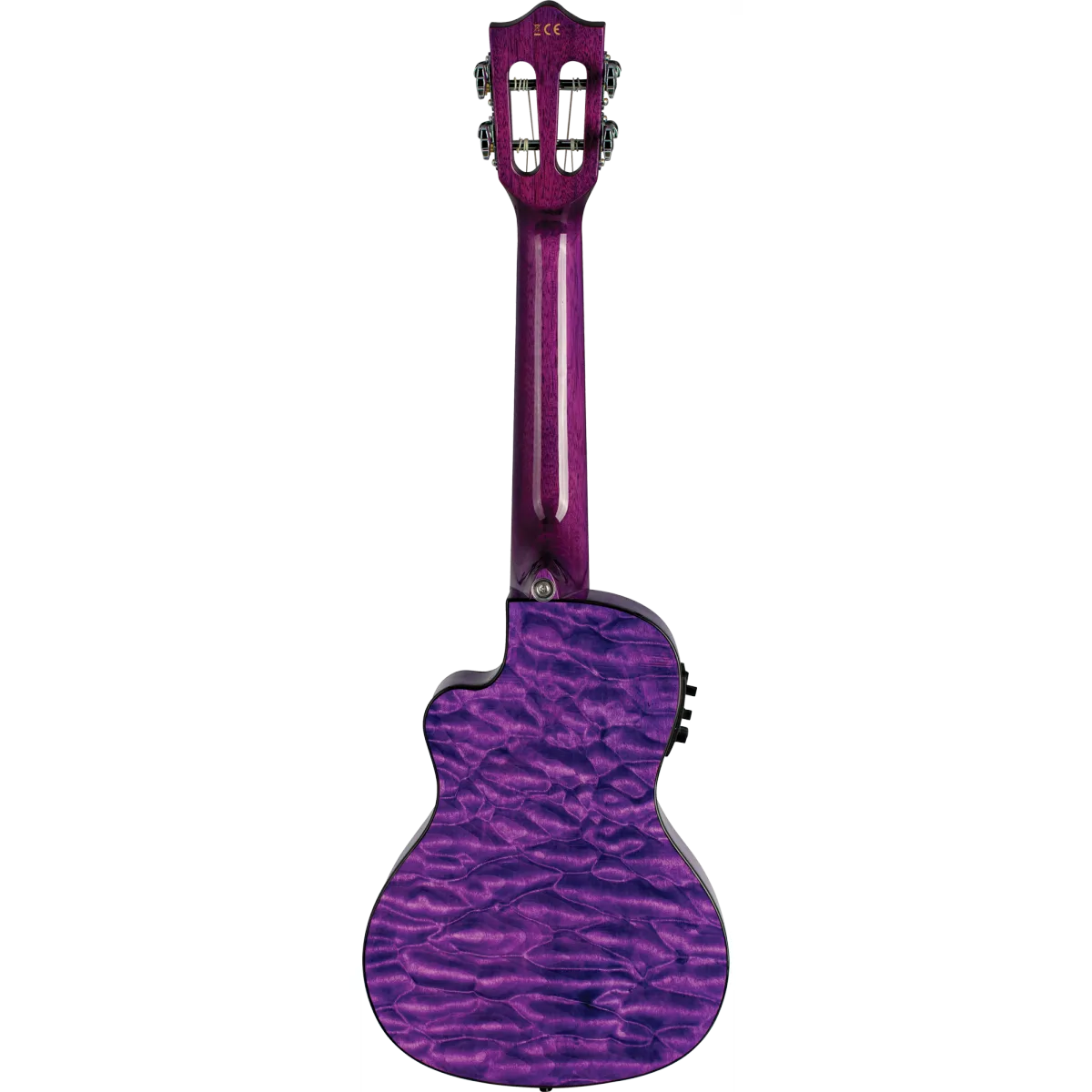 Lanikai Lanikai Quilted Maple Concert Ukulele Purple Preamp Cutaway - zdjecie 2