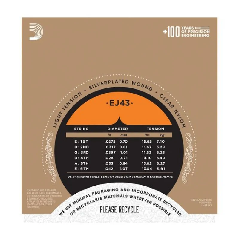 D'ADDARIO D'Addario EJ43 - Pro-Arte, miękki naciąg - zdjecie 2