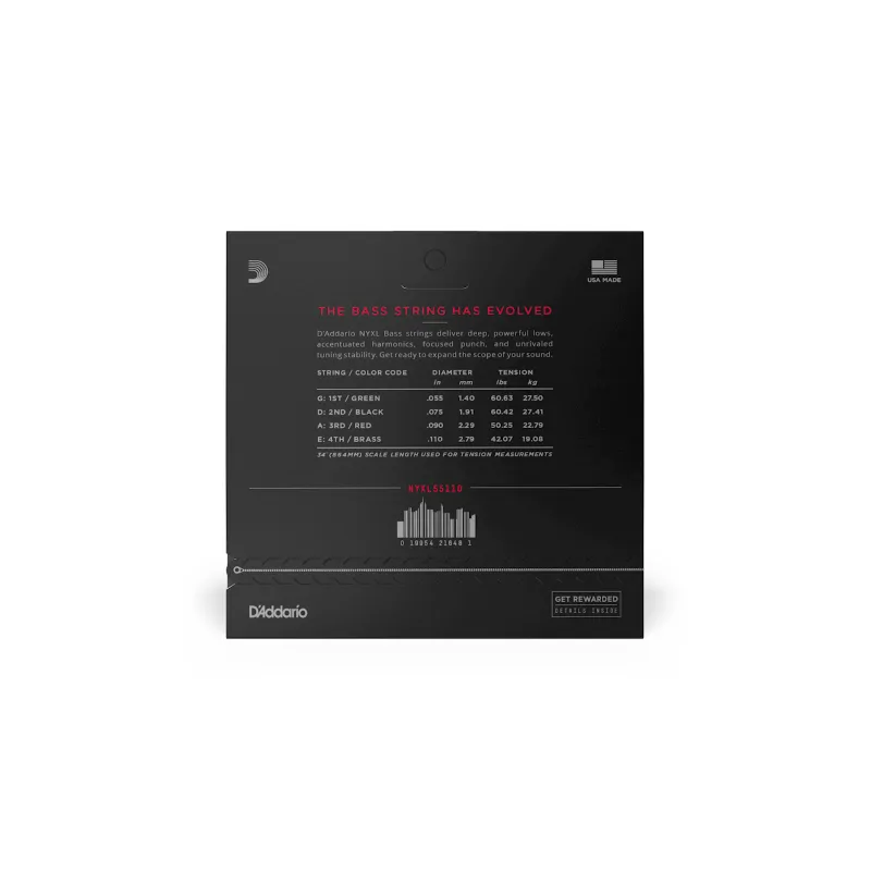 D'ADDARIO D'Addario NYXL 55-110 Long Scale - zdjecie 2