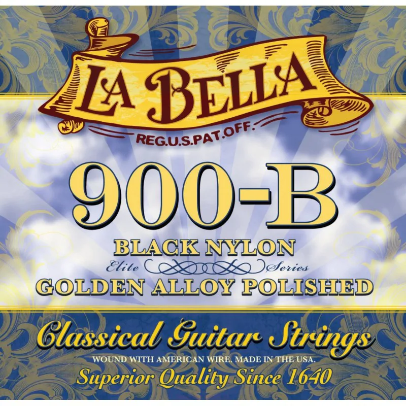 LA BELLA La Bella 900B struny gitary klasycznej półszlify czarne złote - zdjecie 2
