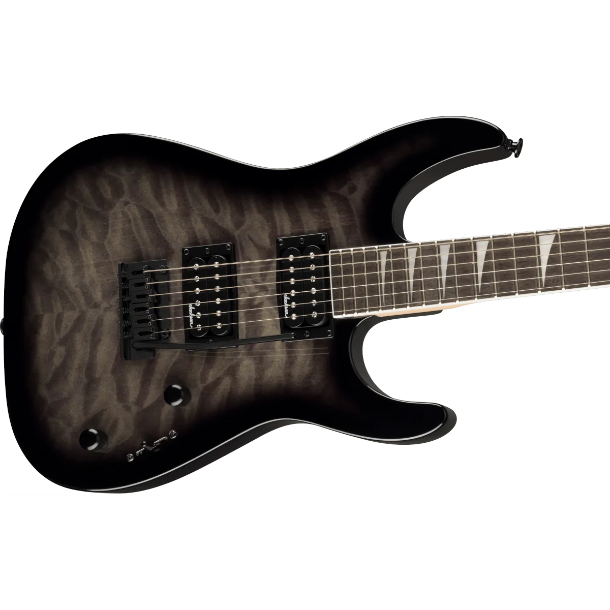 Jackson Jackson JS20 DKQ 2PT TR BL JS Series Dinky Amaranth Fingerboard Transparent Black Burst - zdjecie 4