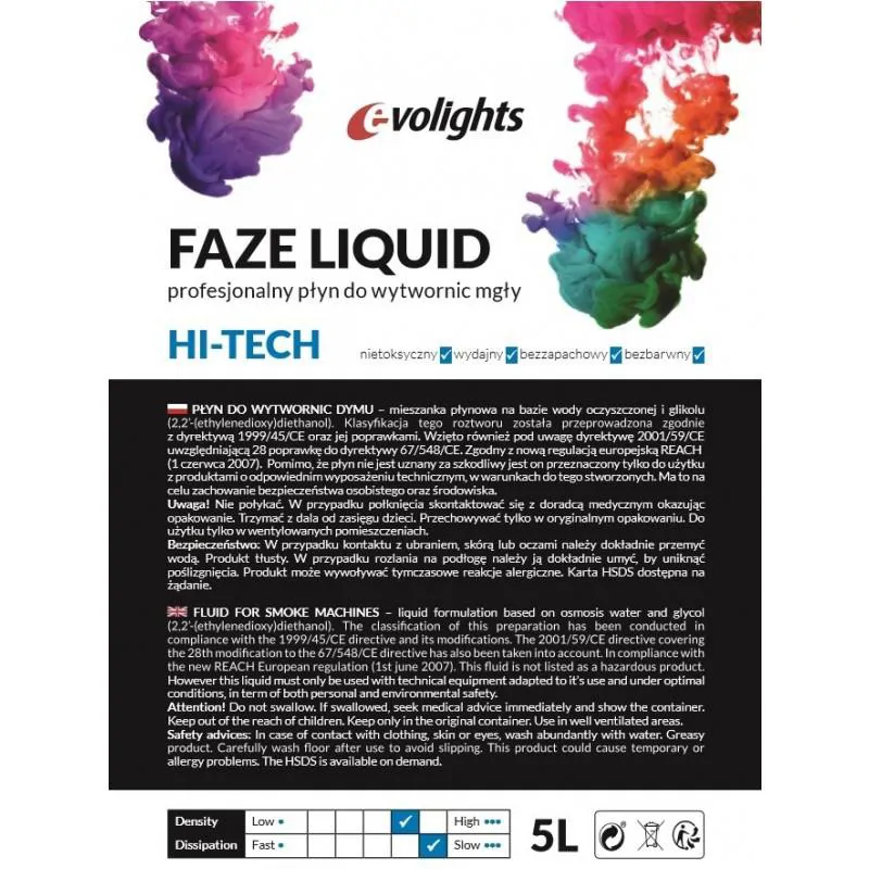 EVOLIGHTS EVOLIGHTS FAZE LIQUID 5L płyn do mgły lekki - zdjecie 2