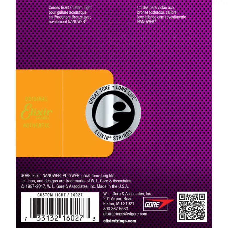 ELIXIR Elixir NanoWeb Phosphor Bronze Custom Light 11-52 - zdjecie 2