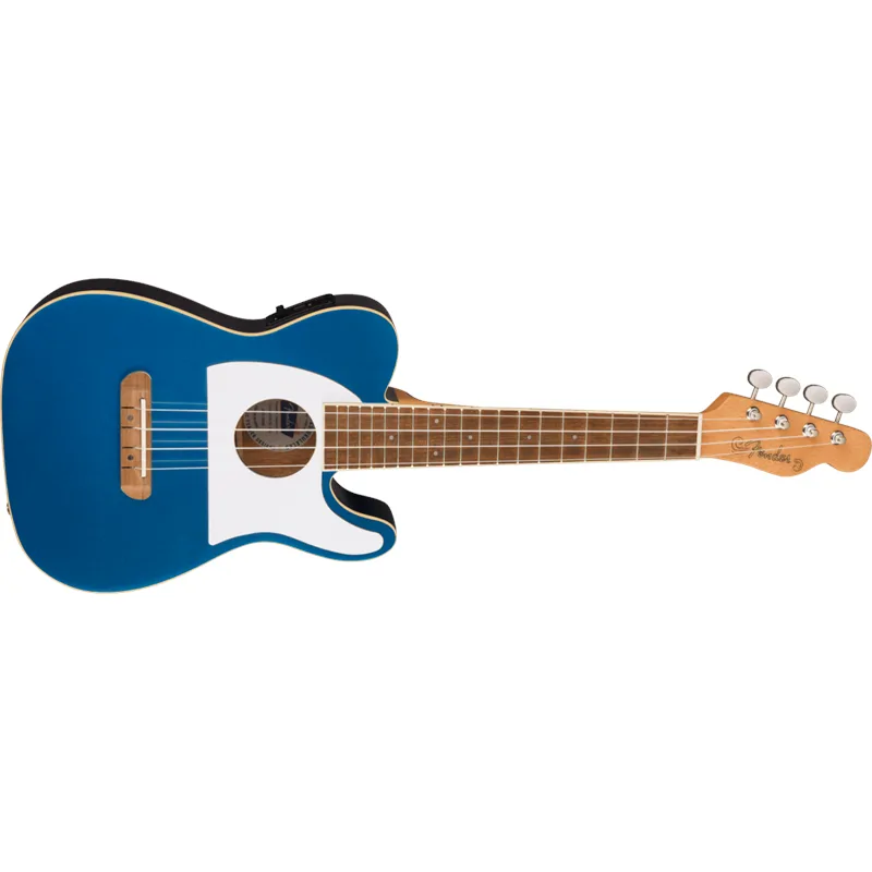 FENDER Fender Fullerton Tele Uke Walnut Fingerboard White Pickguard Lake Placid Blue - zdjecie 3