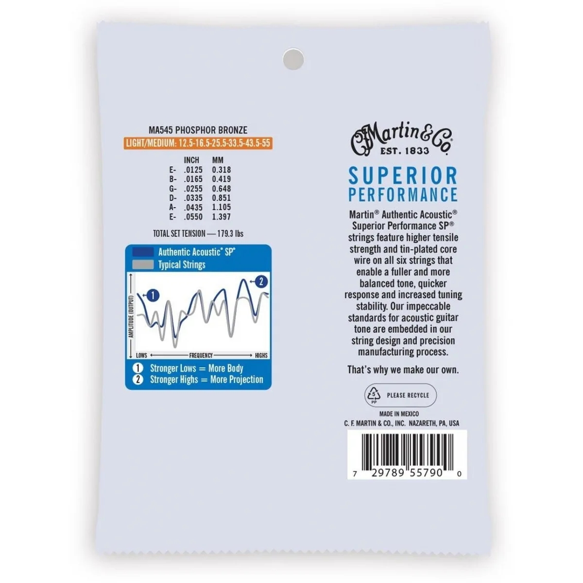 MARTIN Martin MA545 struny Light/Medium 92/8 12-54 - zdjecie 2