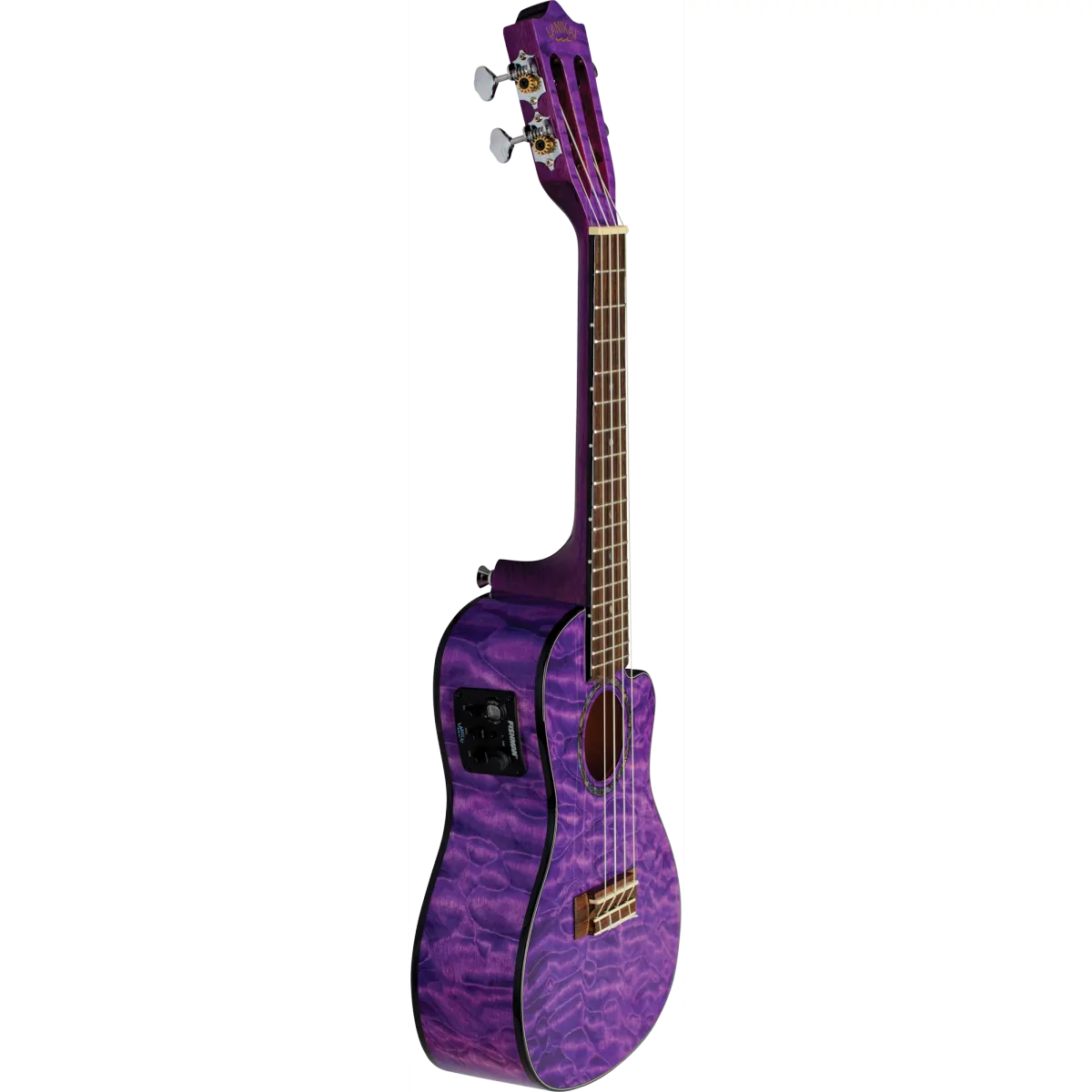 Lanikai Lanikai Quilted Maple Concert Ukulele Purple Preamp Cutaway - zdjecie 3