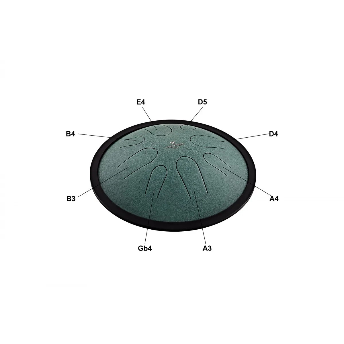 Meinl Sonic Energy MEINL Sonic Energy 10" Compact Steel Tongue Drum, B Moll, 8 Notes, 432 Hz, Dark Green CSTD1DG - zdjecie 4