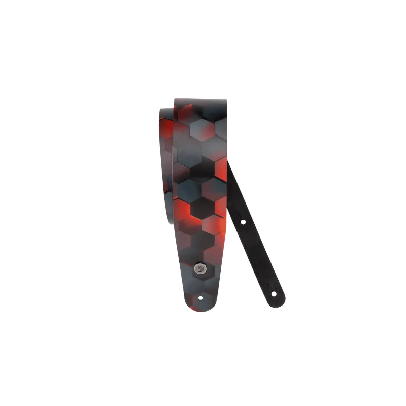 D'ADDARIO D'Addario 25PL05 Printed Leather Red Hex