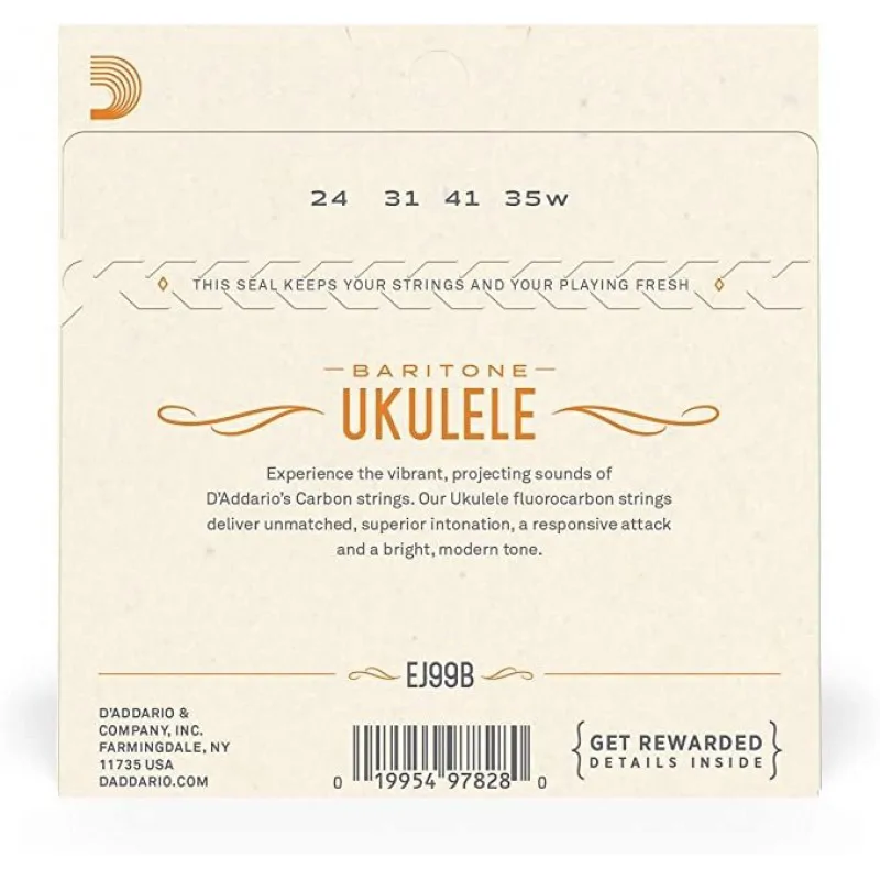 D'ADDARIO D'Addario EJ99B ukulele baryton carbon struny - zdjecie 2