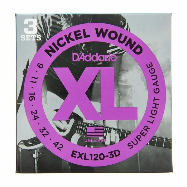 D'ADDARIO D'Addario EXL120-3D zestaw 3 kompletów strun elektrycznych