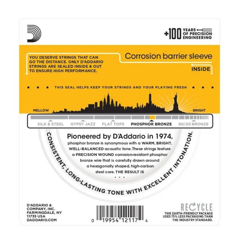 D'ADDARIO D'Addario EJ19 - Phosphor Bronze 12-56 - zdjecie 3