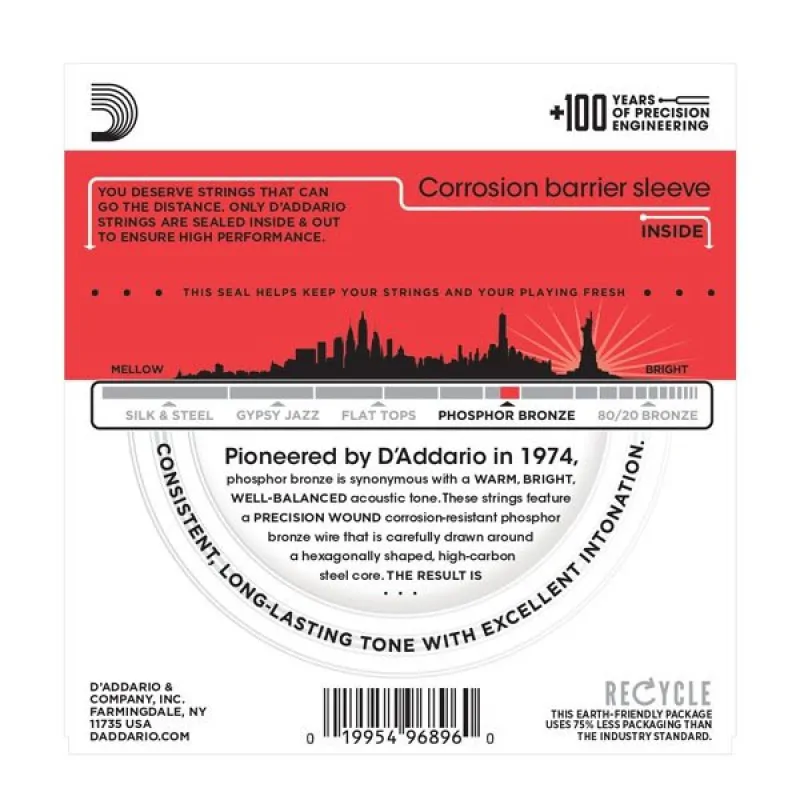 D'ADDARIO D'Addario EJ24 struny do gitary akustycznej 13-56 Phosphor Bronze - zdjecie 3