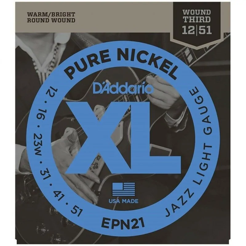 D'ADDARIO D'Addario EPN21 12-51 Pure Nickel owijana G struny elektryczne
