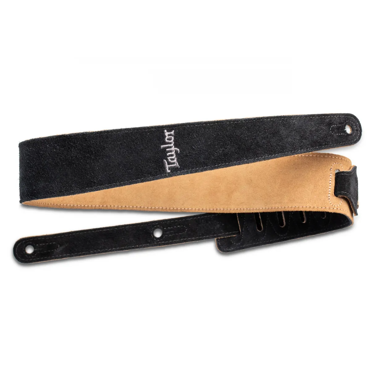Taylor Guitars Taylor Embroidered Suede Black 2,5" Pas do gitary