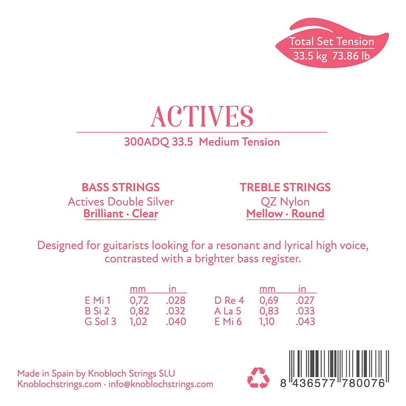 Knobloch Knobloch Strings ACTIVES Double Silver QZ Nylon 300ADQ - Struny do Gitary Klasycznej - zdjecie 2