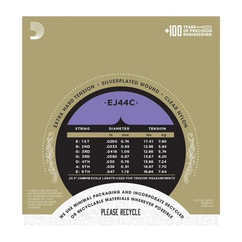 D'ADDARIO D'Addario EJ44C - Pro-Arte Composite, ekstra twardy naciąg - zdjecie 3