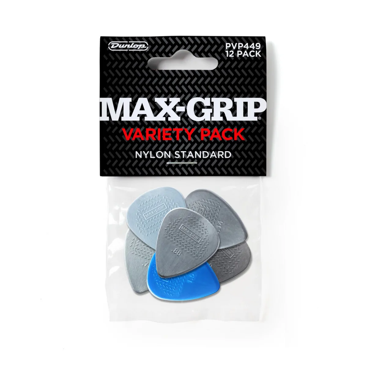 DUNLOP Dunlop Max-Grip Nylon Standard Pick Variety Pack – 12 szt. PVP449 kostki gitarowe