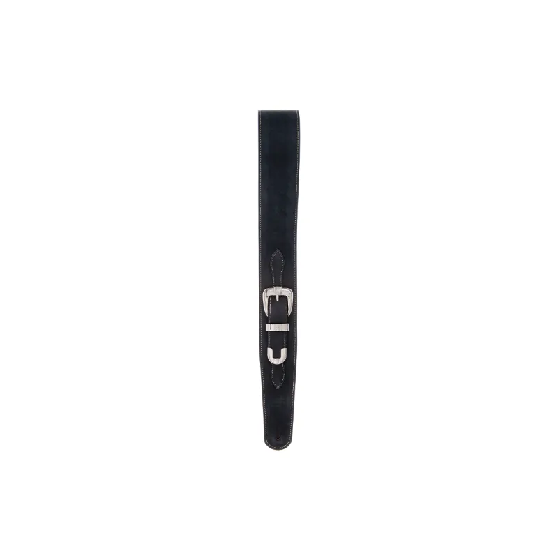 D'ADDARIO D'Addario 25LBB00 Belt Buckle Leather Guitar Strap Black - zdjecie 3