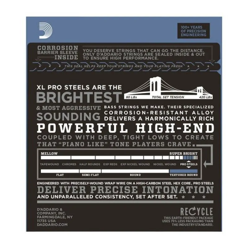 D'ADDARIO D'Addario EPS160-5 struny do gitary basowej - zdjecie 2
