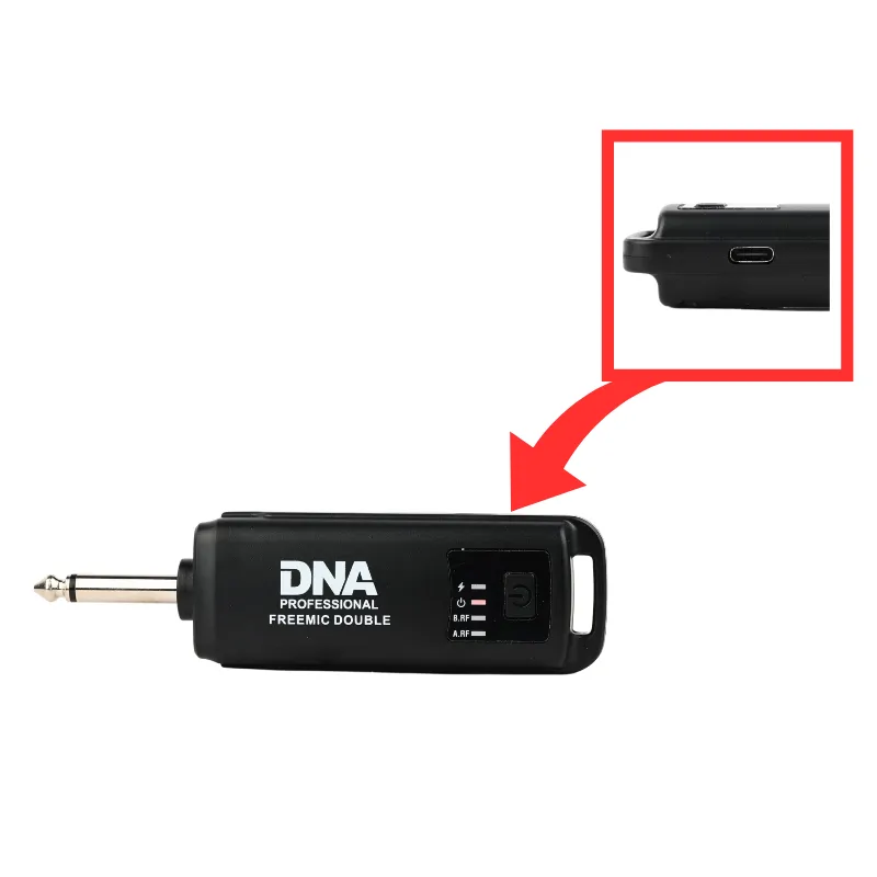 DNA DNA FREEMIC DOUBLE mikrofon bezprzewodowy zestaw 2x nadajnik doręczny 2.4 GHz do 30 metrów - zdjecie 4