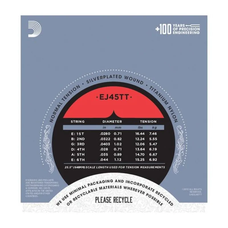 D'ADDARIO D'Addario EJ45TT struny do gitary klasycznej normal - zdjecie 2