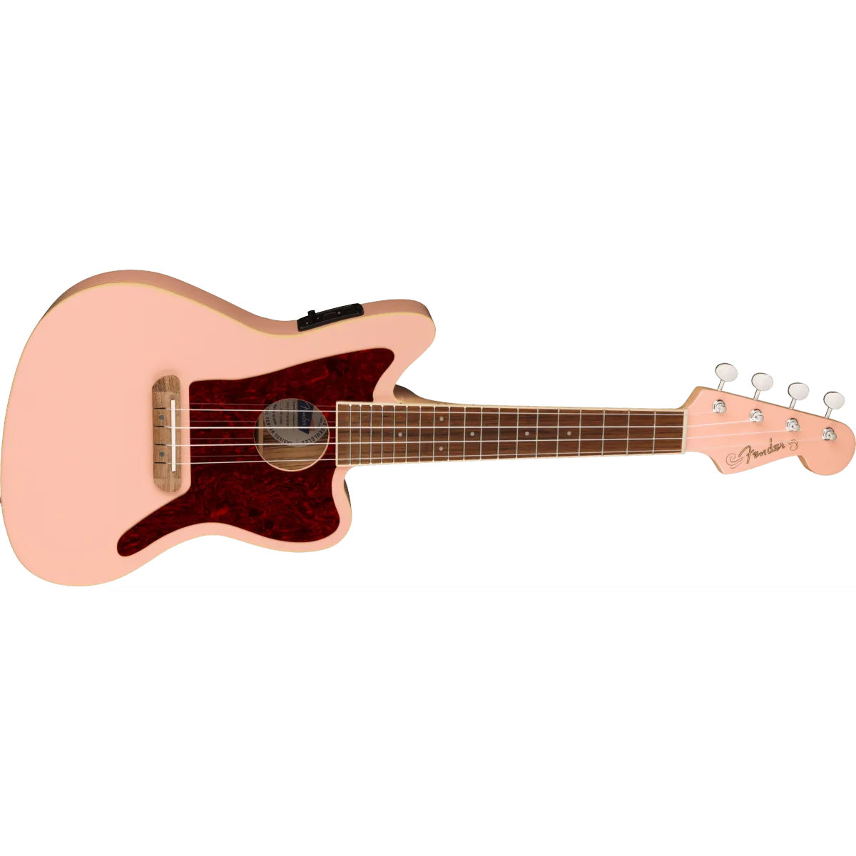 FENDER Fender Fullerton Jazzmaster Uke Walnut Fingerboard Tortoiseshell Pickguard Shell Pink - zdjecie 3