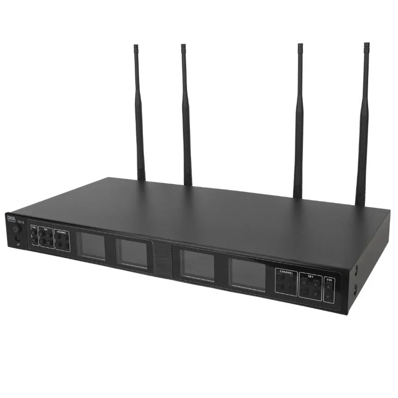 DNA DNA RV-8 zestaw bezprzewodowy 8x bateryjny mikrofon doręczny odbiornik UHF 610-690 MHz 8x40 kanałów - zdjecie 9