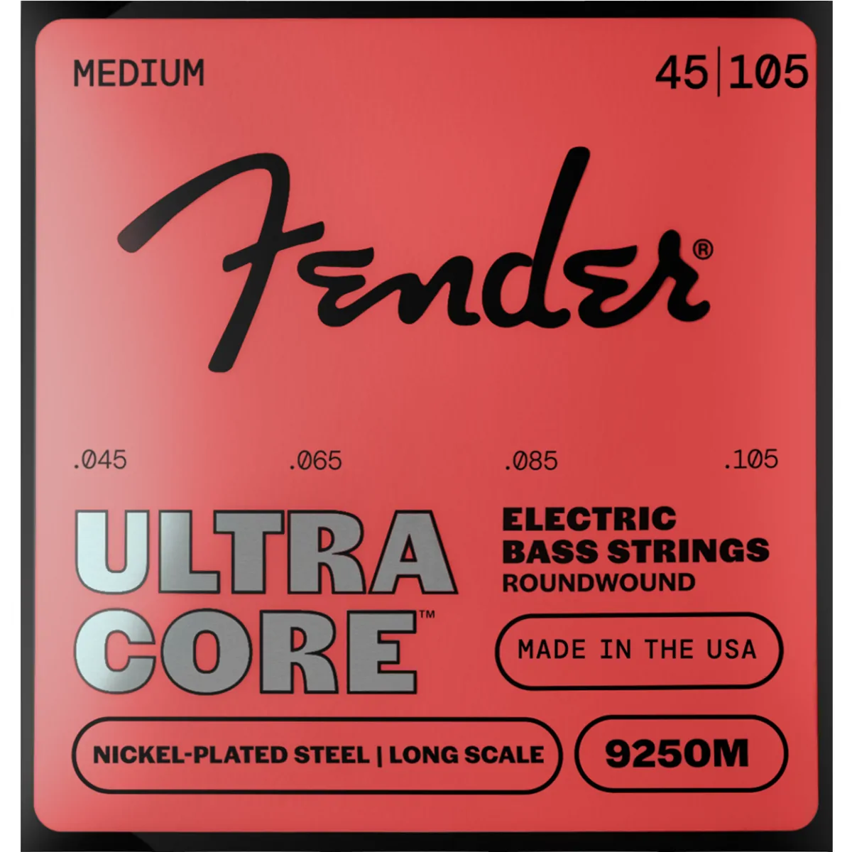 FENDER Fender 073-7250-505 9250M Ultracore 45-105 Long Scale, Roundwound, Nickel Plated Steel NPS
