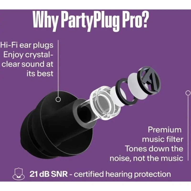 ALPINE Alpine PARTYPLUG Pro stopery do uszu czarne - zdjecie 2