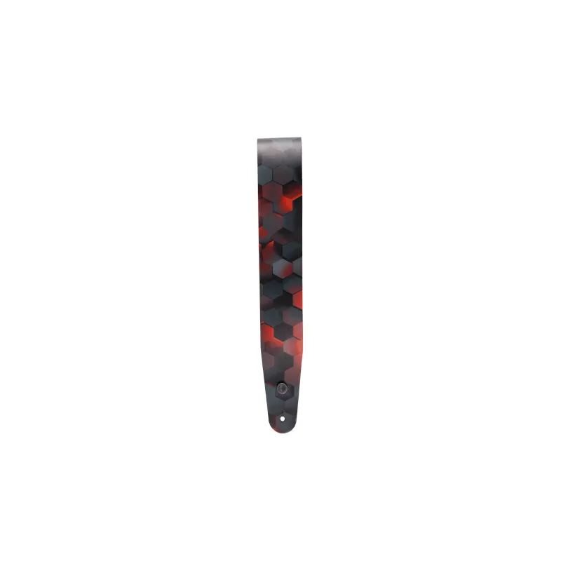 D'ADDARIO D'Addario 25PL05 Printed Leather Red Hex - zdjecie 3