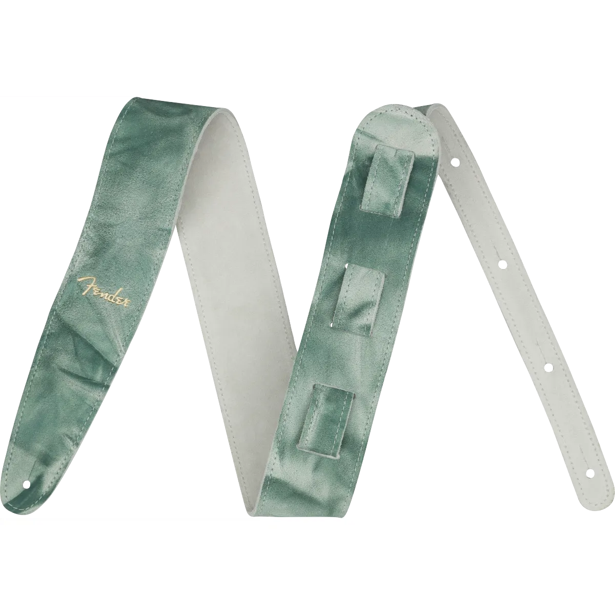 FENDER Fender Tie Dye Leather Strap Sage Green 2"