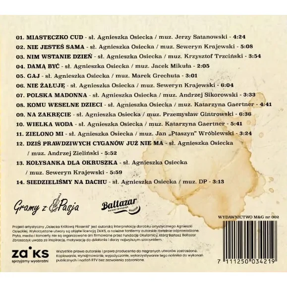  Osiecka Królową Piosenki cz.2 płyta CD - zdjecie 2