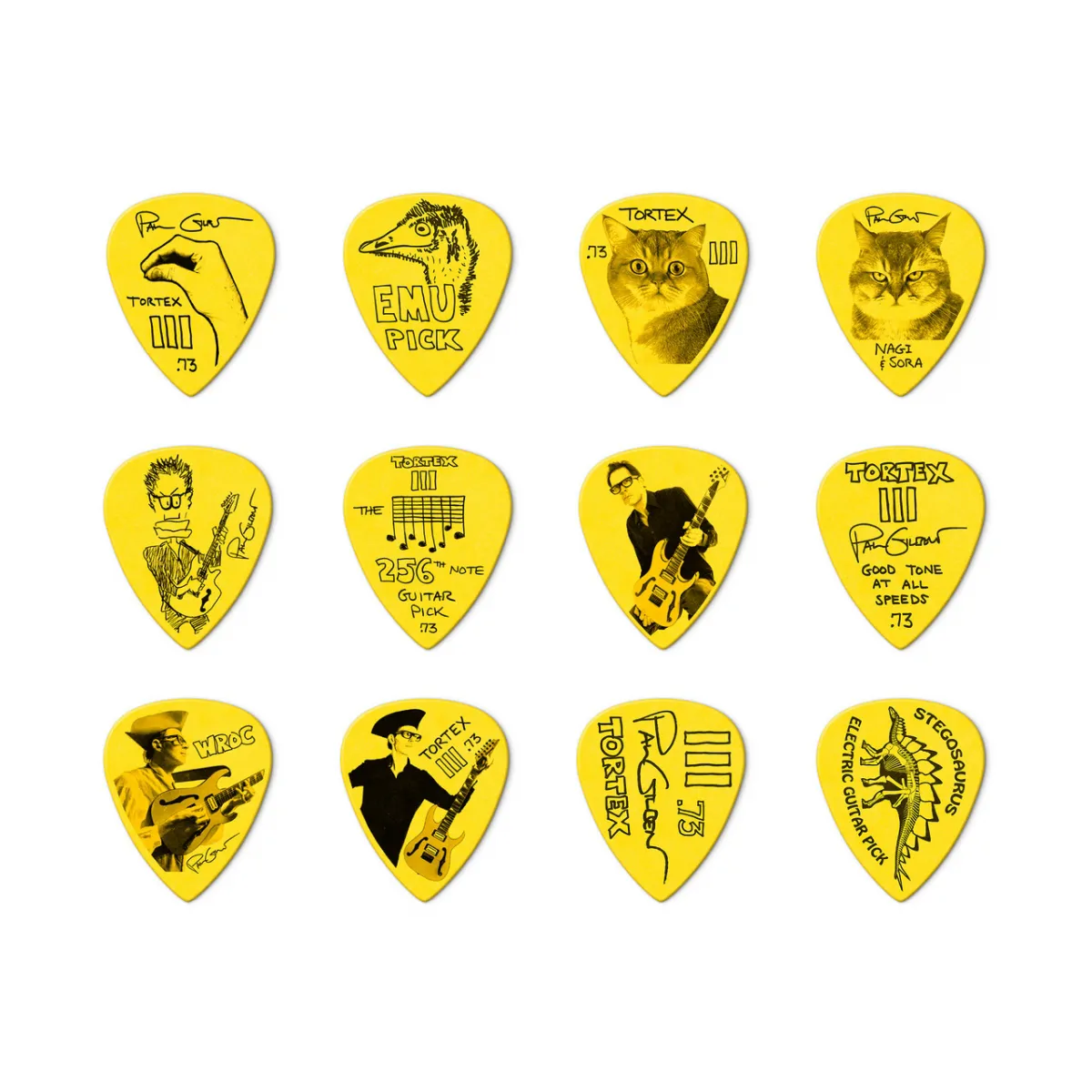 DUNLOP Dunlop Paul Gilbert Custom Tortex TIII Pick 0.73 mm (PG462-P073) kostki 12 szt.